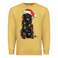 Antique Gold christmas newfoundland dog Premium Sweatshirt - LillyAllenDesigns