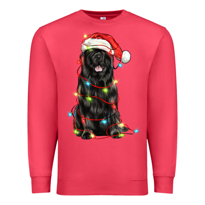 Christmas Newfoundland Dog Premium Sweatshirt by LillyAllenDesigns | Teevron
