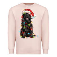 Pale Pink christmas newfoundland dog Premium Sweatshirt - LillyAllenDesigns