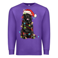 Purple christmas newfoundland dog Premium Sweatshirt - LillyAllenDesigns