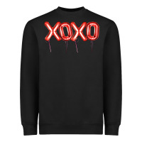 Black Valentine's Day Xoxo Balloon Heavyweight Sweatshirt - Artiststas