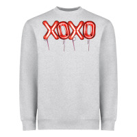 Heather Grey Valentine's Day Xoxo Balloon Heavyweight Sweatshirt - Artiststas