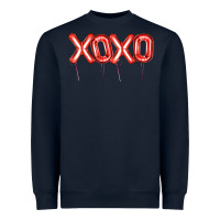 Navy Valentine's Day Xoxo Balloon Heavyweight Sweatshirt - Artiststas