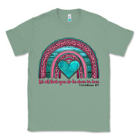 Sage valentine's day rainbow let all that you do be done in love 1 corinthi Classic Tee - AdoDesignShop