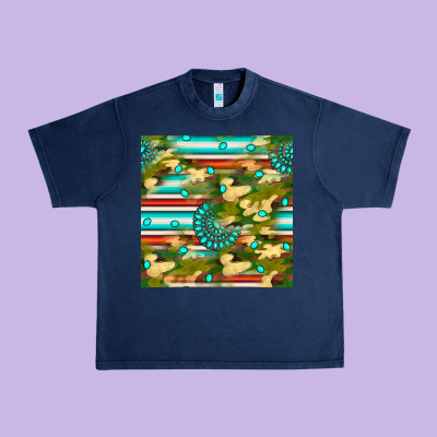 Camouflage Serape Gemstone Seamless Pattern Urban Heavy Tee Designed By Bundleandbundleshop