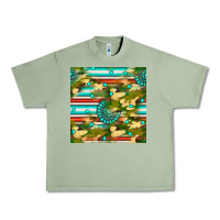 Oil Green camouflage serape gemstone seamless pattern Urban Heavy Tee - BundleAndBundleShop