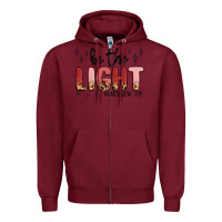 Burgundy be the light Zipper Hoodie - MaliasSmallBusiness