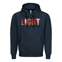 Navy be the light Zipper Hoodie - MaliasSmallBusiness