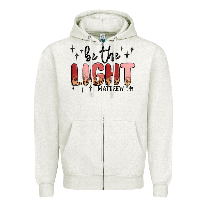 Be The Light Zipper Hoodie by MaliasSmallBusiness | Teevron