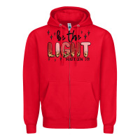 Red be the light Zipper Hoodie - MaliasSmallBusiness