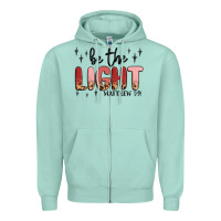 Seafoam be the light Zipper Hoodie - MaliasSmallBusiness