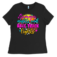 Black summer nights and race track lights Ladies Tee - JahusDesignShop