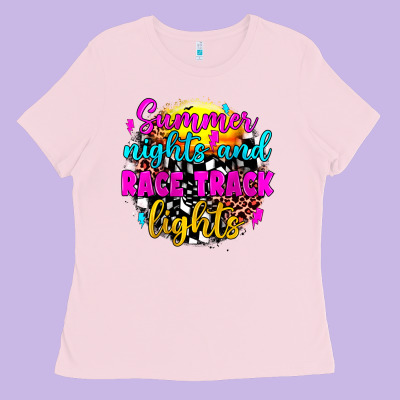 Summer Nights And Race Track Lights Ladies Tee Designed By Jahusdesignshop