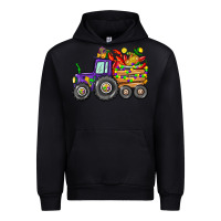 Black mardi gras tractor Urban Hoodie - CowGirlArtShop