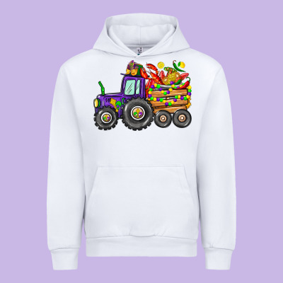Mardi Gras Tractor Urban Hoodie Designed By Cowgirlartshop