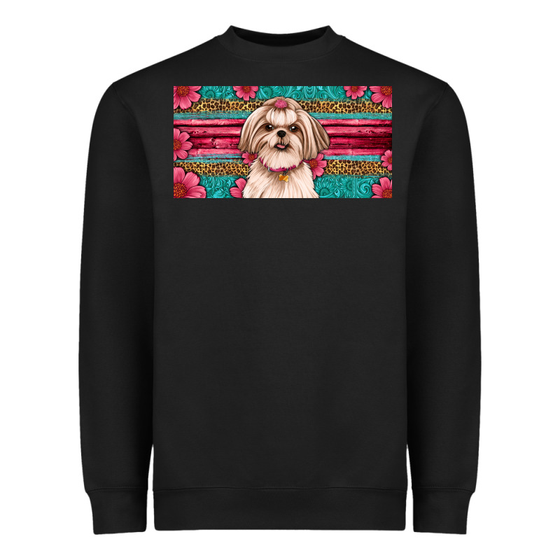 Western Shih Tzu License Plate Design Heavyweight Sweatshirt by JahusDesignShop | Teevron