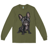 Army Green french bulldog Long Sleeve Tee - BarkalooDesign