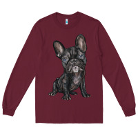 Burgundy french bulldog Long Sleeve Tee - BarkalooDesign
