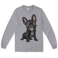 Heather Grey french bulldog Long Sleeve Tee - BarkalooDesign
