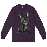 Plum french bulldog Long Sleeve Tee - BarkalooDesign