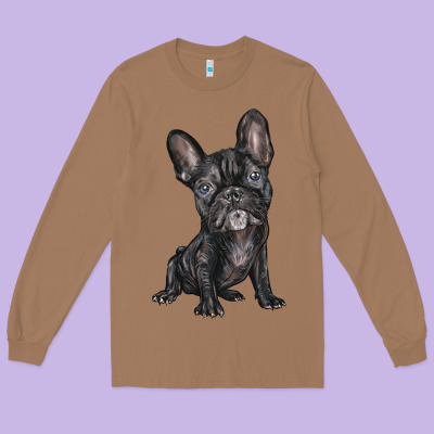 French Bulldog Long Sleeve Tee Designed By Barkaloodesign