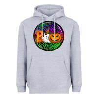 Heather Grey halloween round earrings 3 Heavyweight Hoodie - BundleAndBundleShop