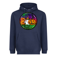 Navy halloween round earrings 3 Heavyweight Hoodie - BundleAndBundleShop