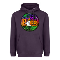 Plum halloween round earrings 3 Heavyweight Hoodie - BundleAndBundleShop
