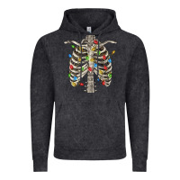 Vintage Black Christmas Rib Cage Vintage Hoodie - FaDigitalArtStudio