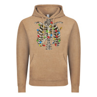 Vintage Coffee Christmas Rib Cage Vintage Hoodie - FaDigitalArtStudio