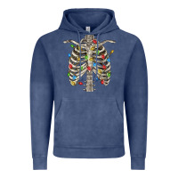 Vintage Denim Christmas Rib Cage Vintage Hoodie - FaDigitalArtStudio