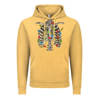 Vintage Mustard Christmas Rib Cage Vintage Hoodie - FaDigitalArtStudio