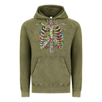 Vintage Olive Christmas Rib Cage Vintage Hoodie - FaDigitalArtStudio