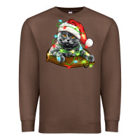 Chestnut christmas scottish fold cat Premium Sweatshirt - LillyAllenDesigns