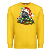 Lemon christmas scottish fold cat Premium Sweatshirt - LillyAllenDesigns