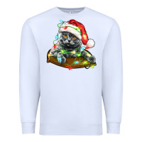 White christmas scottish fold cat Premium Sweatshirt - LillyAllenDesigns