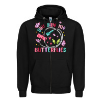 Black you give me butterflies Zipper Hoodie - MaliasSmallBusiness