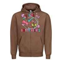 Chestnut you give me butterflies Zipper Hoodie - MaliasSmallBusiness