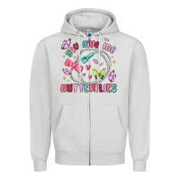 Dove Grey you give me butterflies Zipper Hoodie - MaliasSmallBusiness