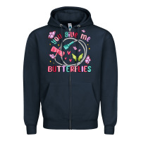 Navy you give me butterflies Zipper Hoodie - MaliasSmallBusiness