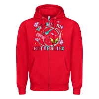 Red you give me butterflies Zipper Hoodie - MaliasSmallBusiness