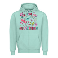 Seafoam you give me butterflies Zipper Hoodie - MaliasSmallBusiness