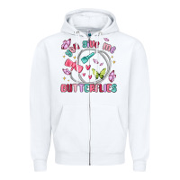 White you give me butterflies Zipper Hoodie - MaliasSmallBusiness