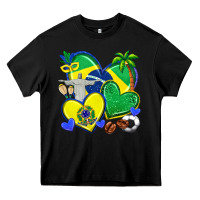 Black brazil hearts Heavy Core Tee - texasbilliewilder