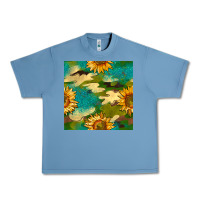 Pebble Blue camouflage turquoise glitter sunflowers seamless pattern Urban Heavy Tee - BundleAndBundleShop
