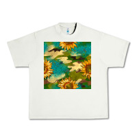 Pistachio camouflage turquoise glitter sunflowers seamless pattern Urban Heavy Tee - BundleAndBundleShop