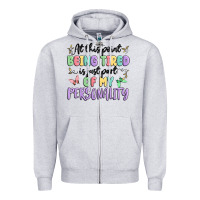 Heather Grey at this point being tired is just part of my perso Zipper Hoodie - MaliasSmallBusiness