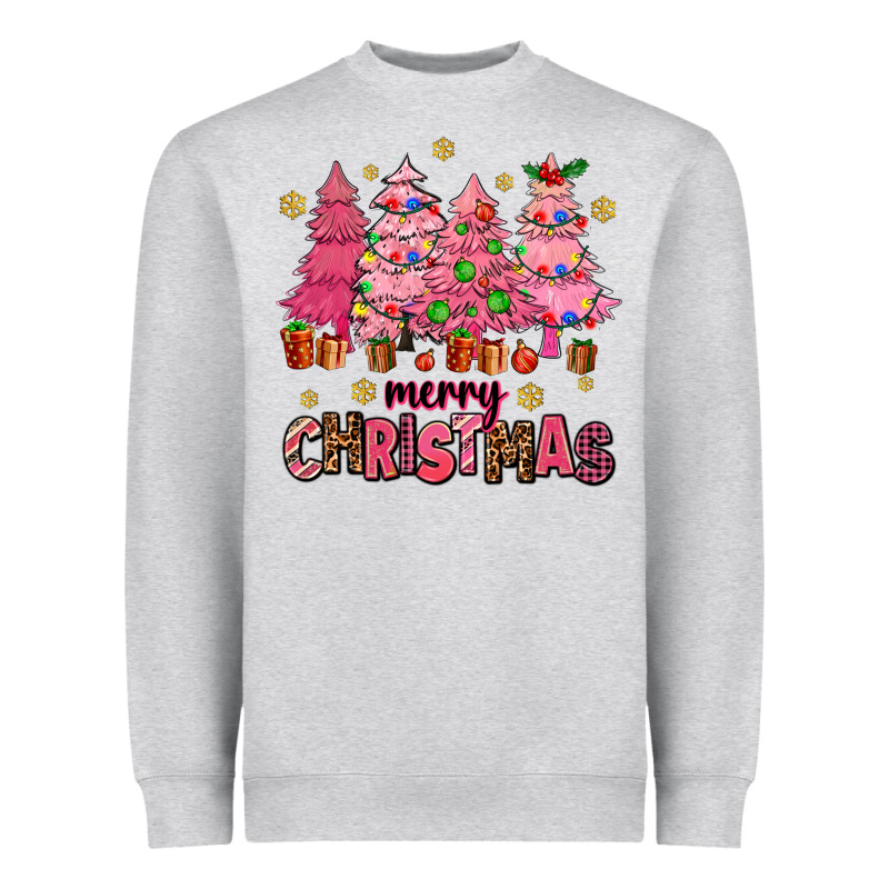 Pink Christmas Trees Heavyweight Sweatshirt by AdoDesignShop | Teevron
