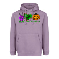 Lavender peace love halloween Heavyweight Hoodie - BundleAndBundleShop