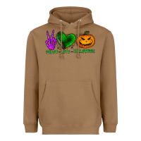 Toasted Coconut peace love halloween Heavyweight Hoodie - BundleAndBundleShop